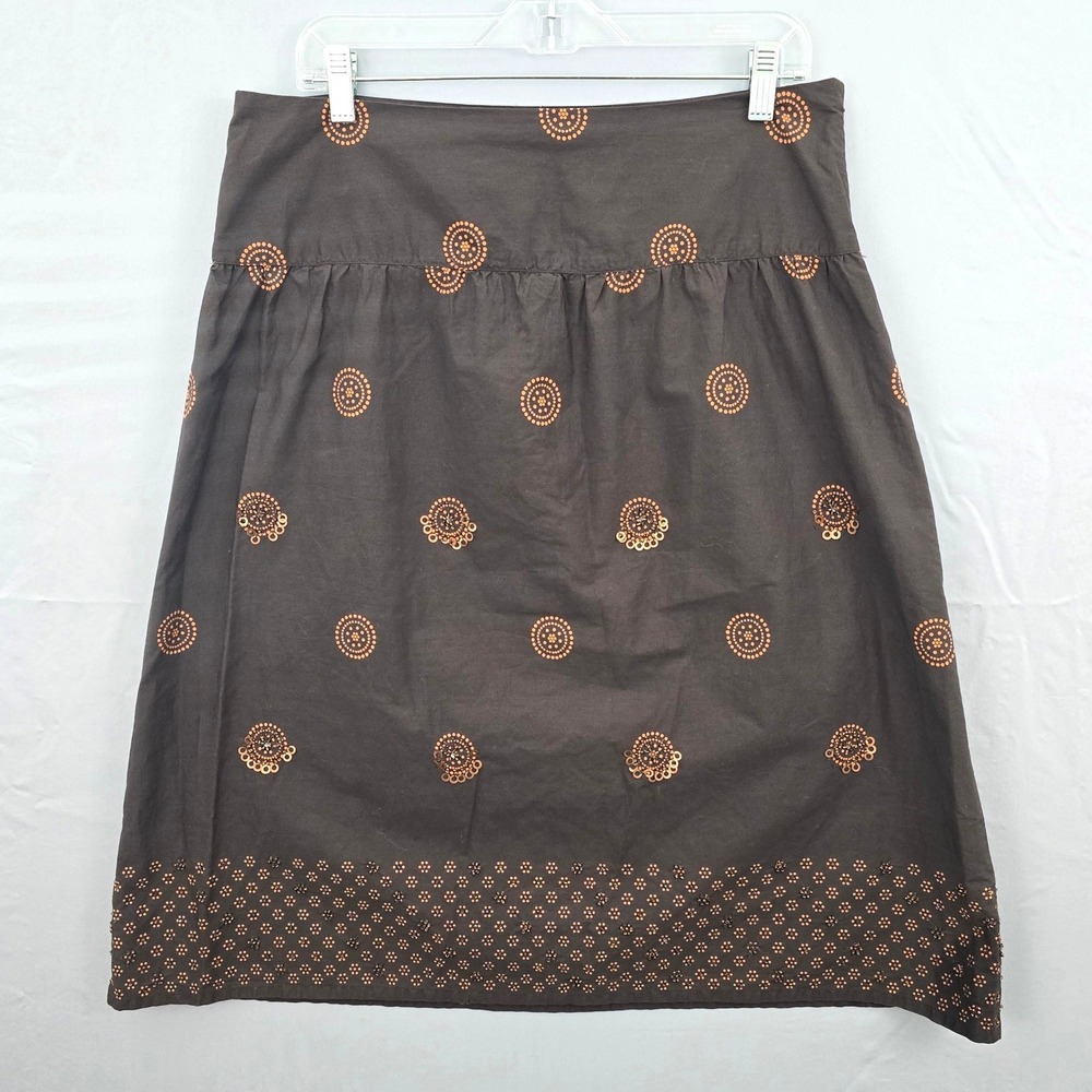 Old Navy Sequins Print A-line Skirt Dark Brown Orange 10‎